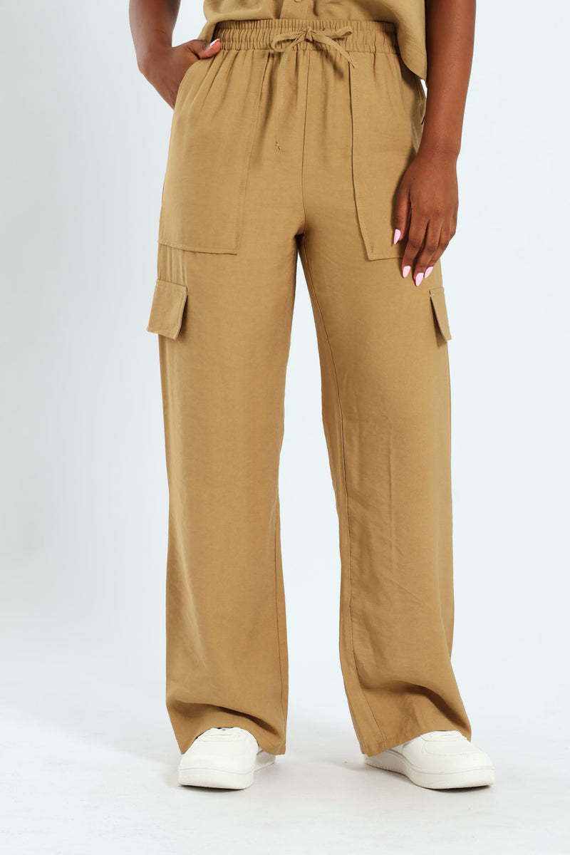 Linen Like Cargo Pants - Olive – LEGiT