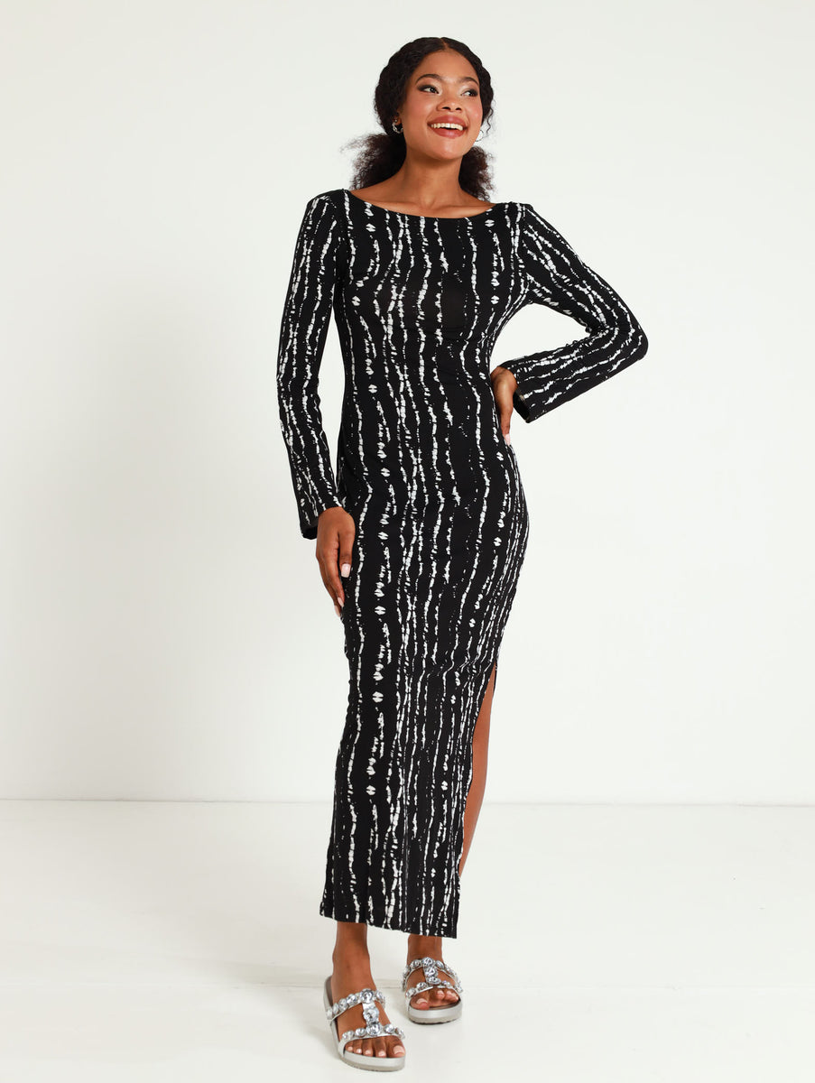 Long Sleeve Knitted Long Maxi Dress
