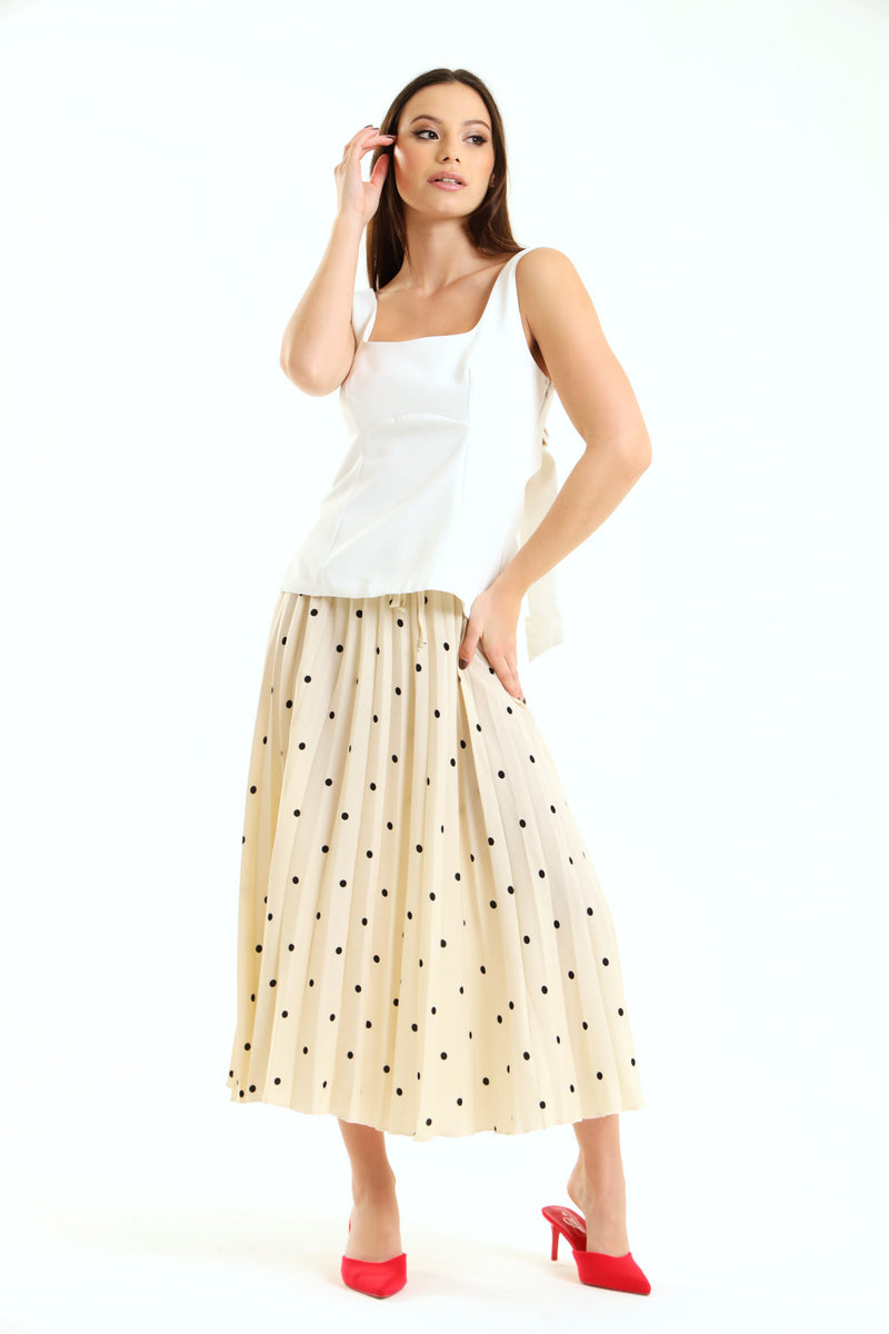 Sleeveless Top With Bow - White – LEGiT