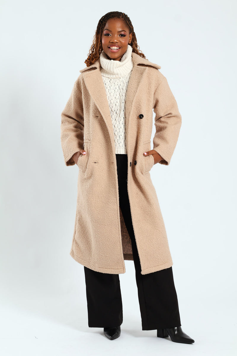 Boucle Overcoat Jacket - Tan – LEGiT