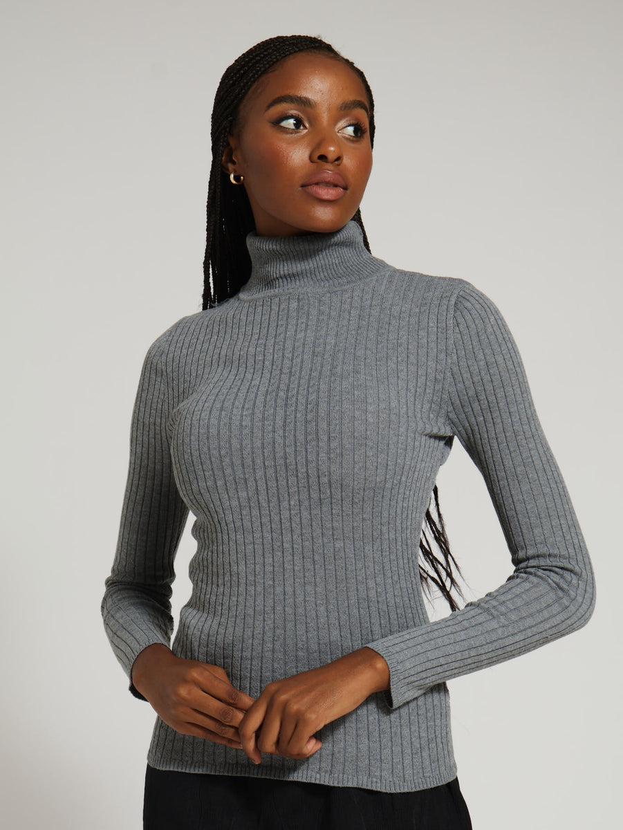 Grey polo neck outlet