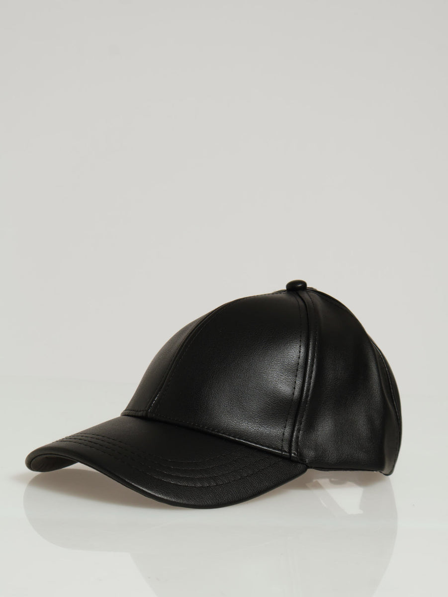 帽子 beeden LEATHER LOGO BASIC CAP BLACK Pu Peak Cap - Black – LEGiT