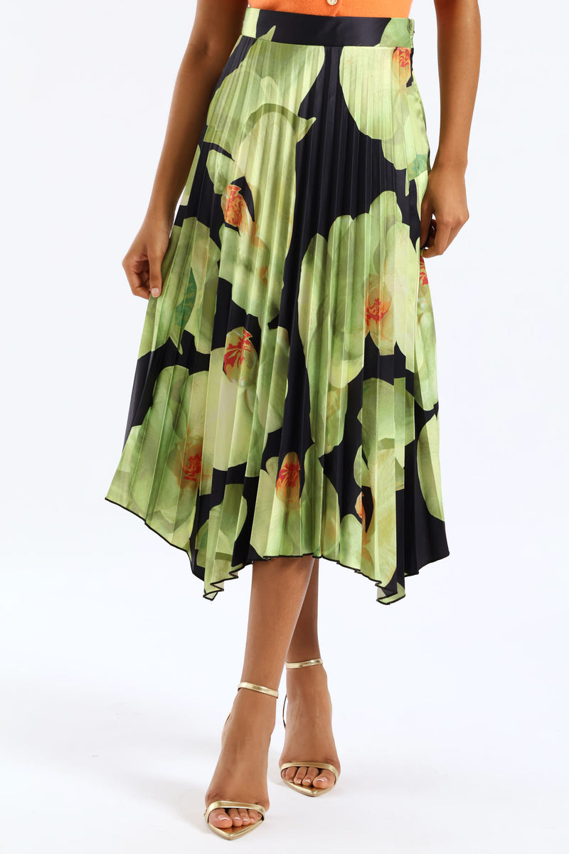 Hankey Hem Pleated Skirt - Multi – LEGiT