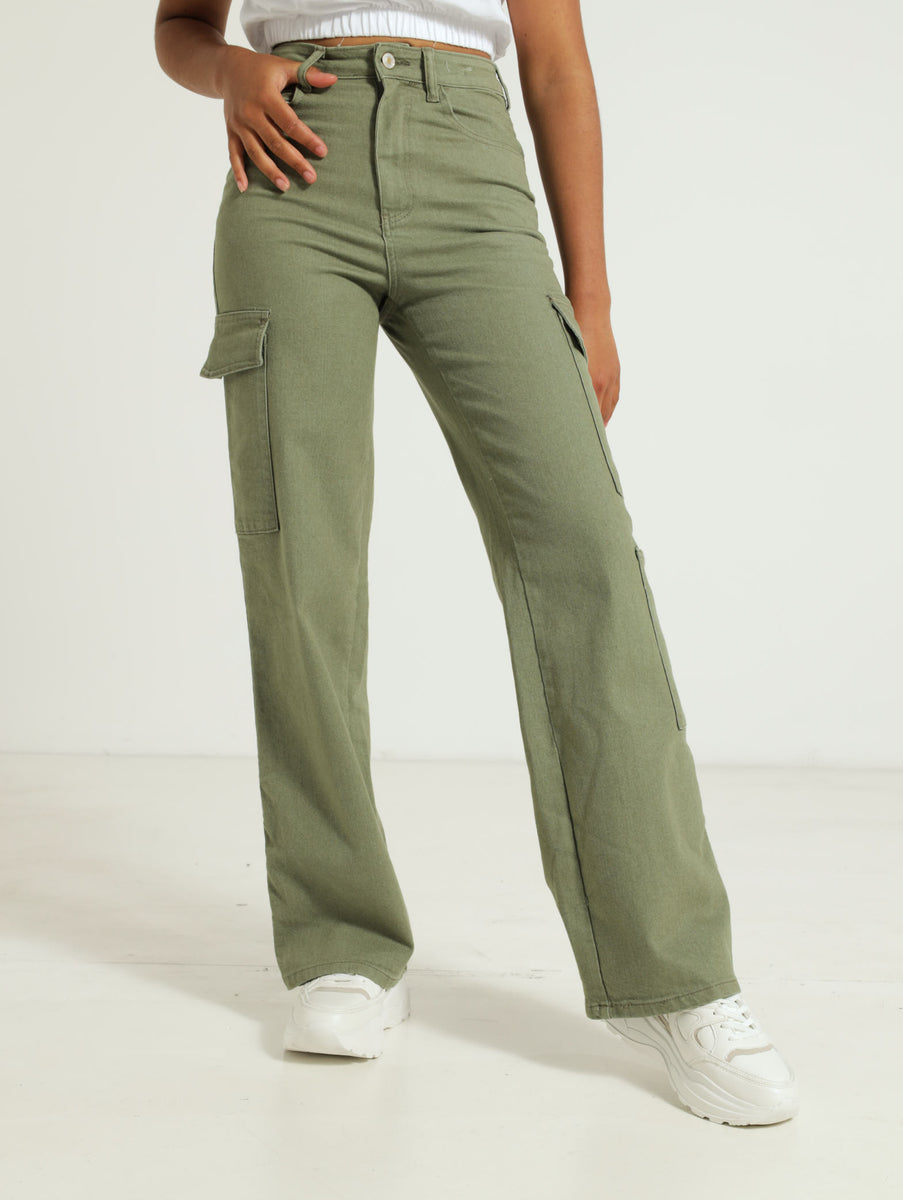Stretch Twill 90's Cargo Jeans - Sage – LEGiT