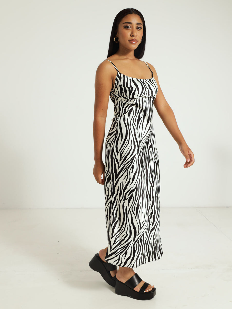 Zebra Strappy Slip Dress – LEGiT