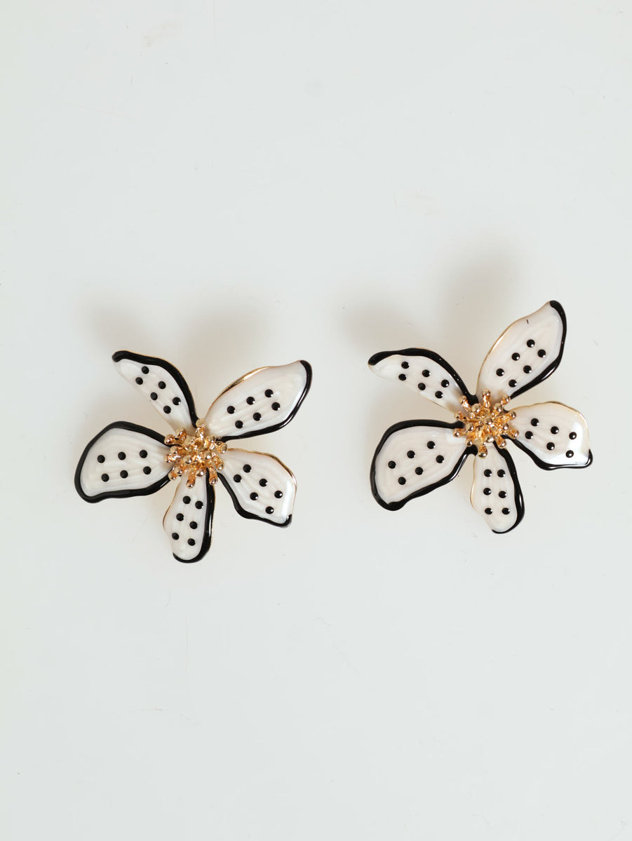 Hand Painted Flower Statement Earrings LEGiT