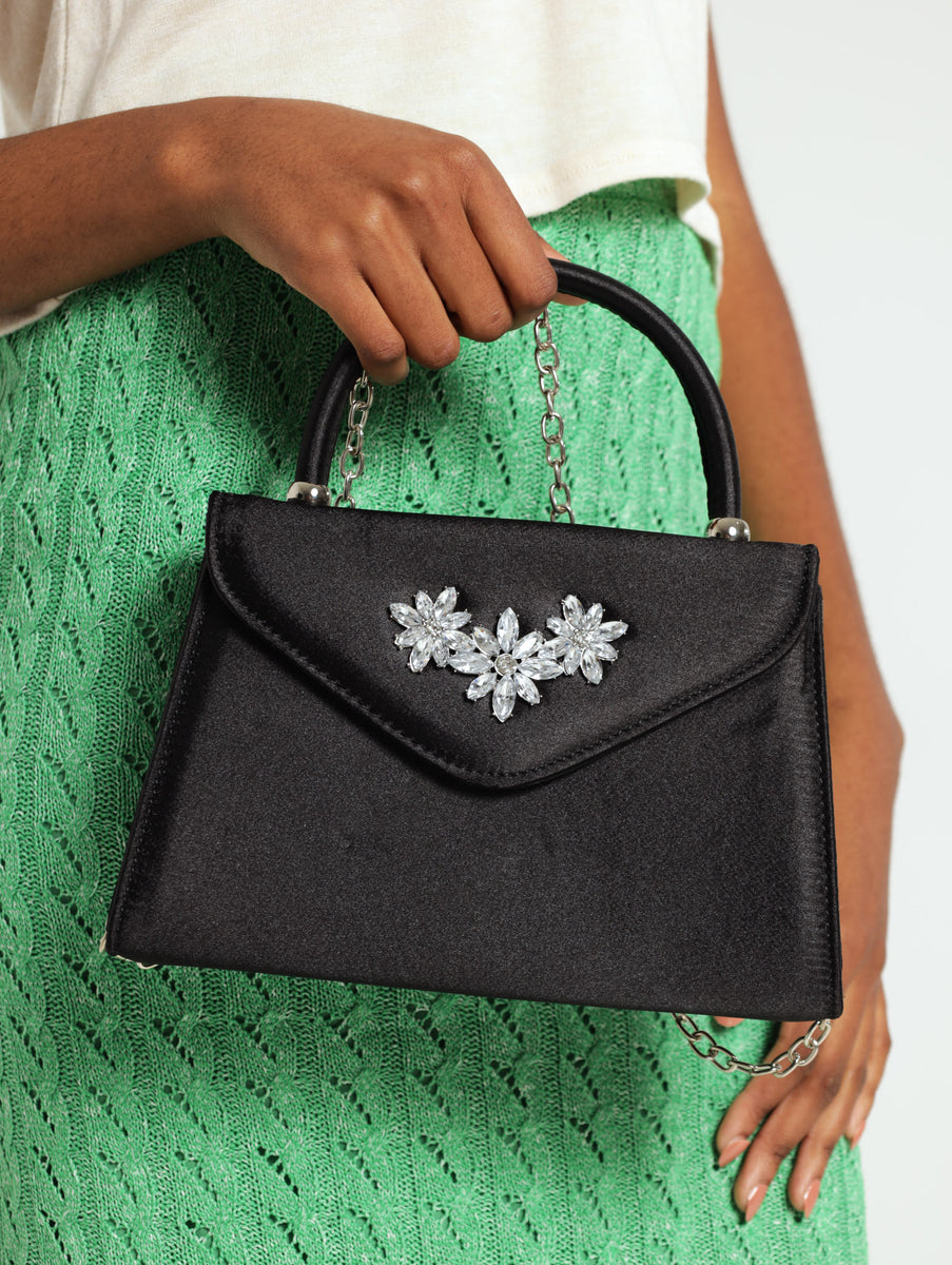 Diamante Detail Clutch Bag LEGiT