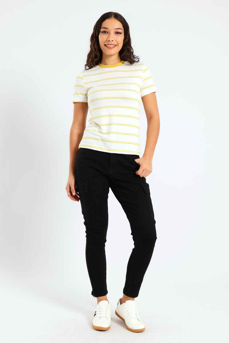 Zip Trim Straight Twill Pocket Skinny Jean - Black – LEGiT