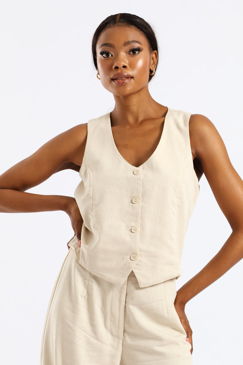 Linen Waistcoat - Oatmeal – LEGiT