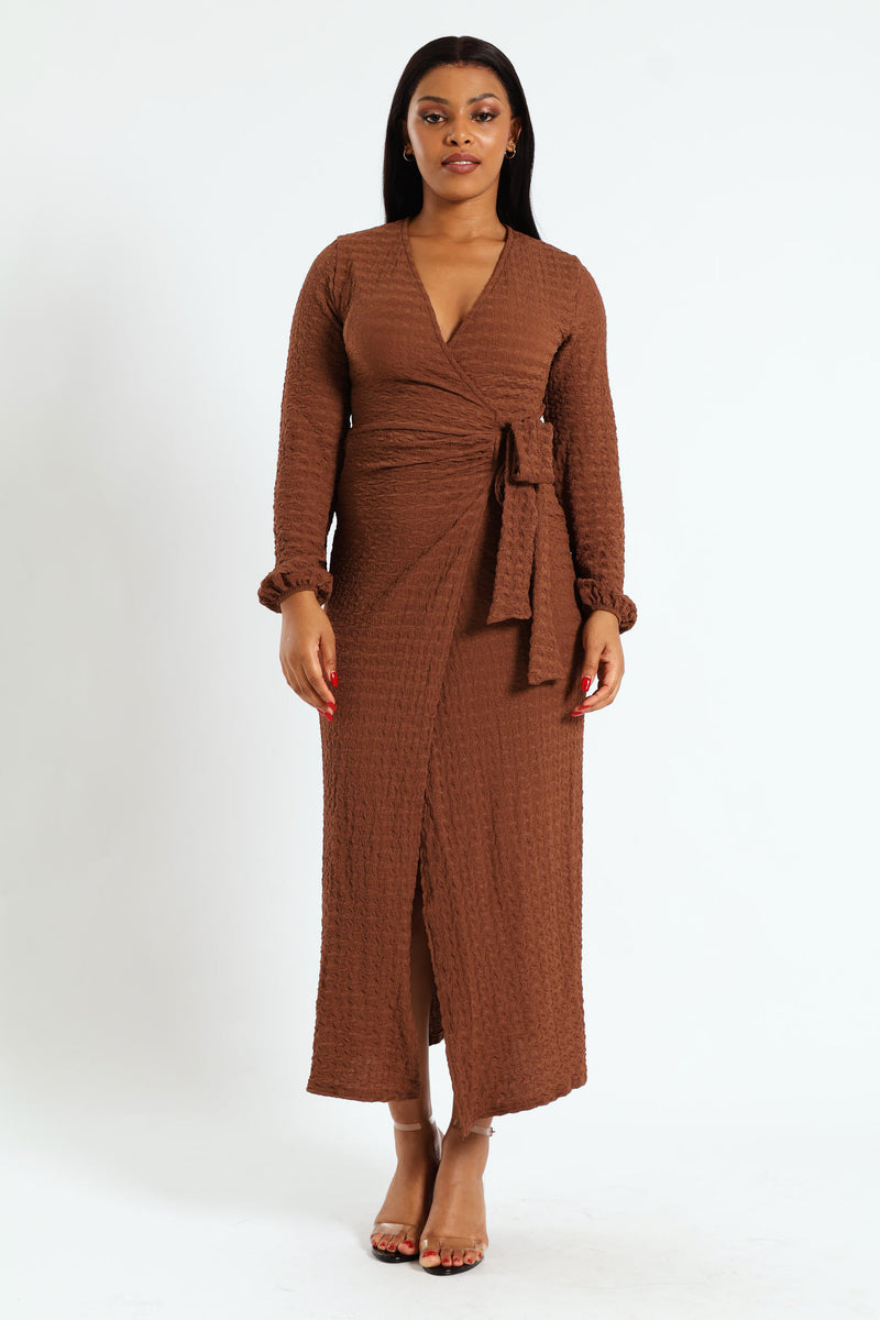 Tessa Striped Knit Dress, Choco/Cream main image 1