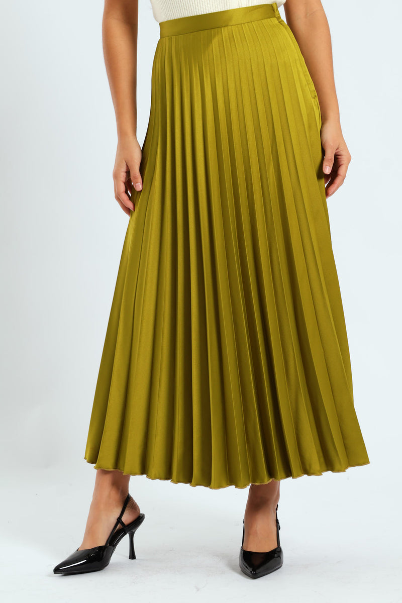 Pleated Skirt Chartreuse – LEGiT