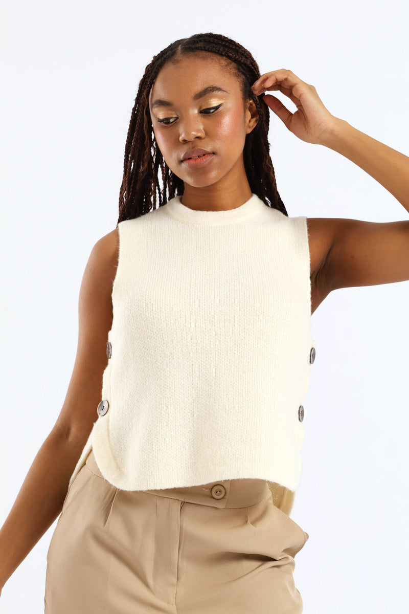 トップス Ameri UND HIGH NECK BUTTON KNIT TOP UND HIGH NECK BUTTON KNIT TOP