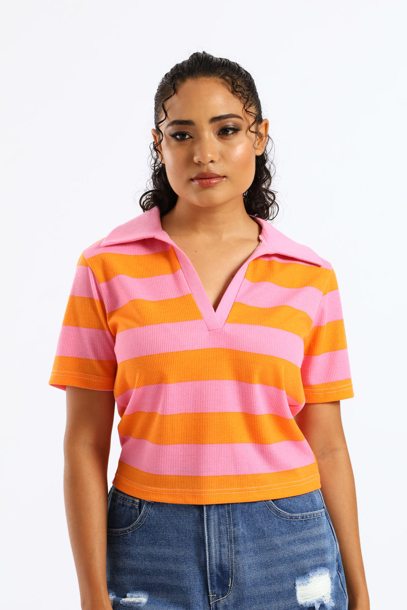 Short Sleeve Striped Golfer - Multi – LEGiT