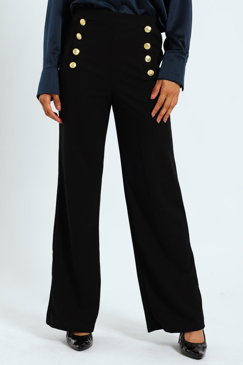 Waist Button And Buckle Detailed Fashion Pants main image 1