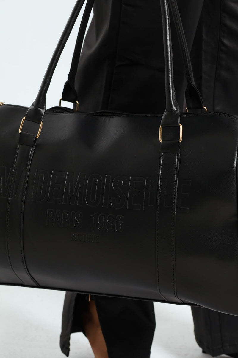 Embossed Legit Slogan Back Zip Duffel Bag - Black – LEGiT