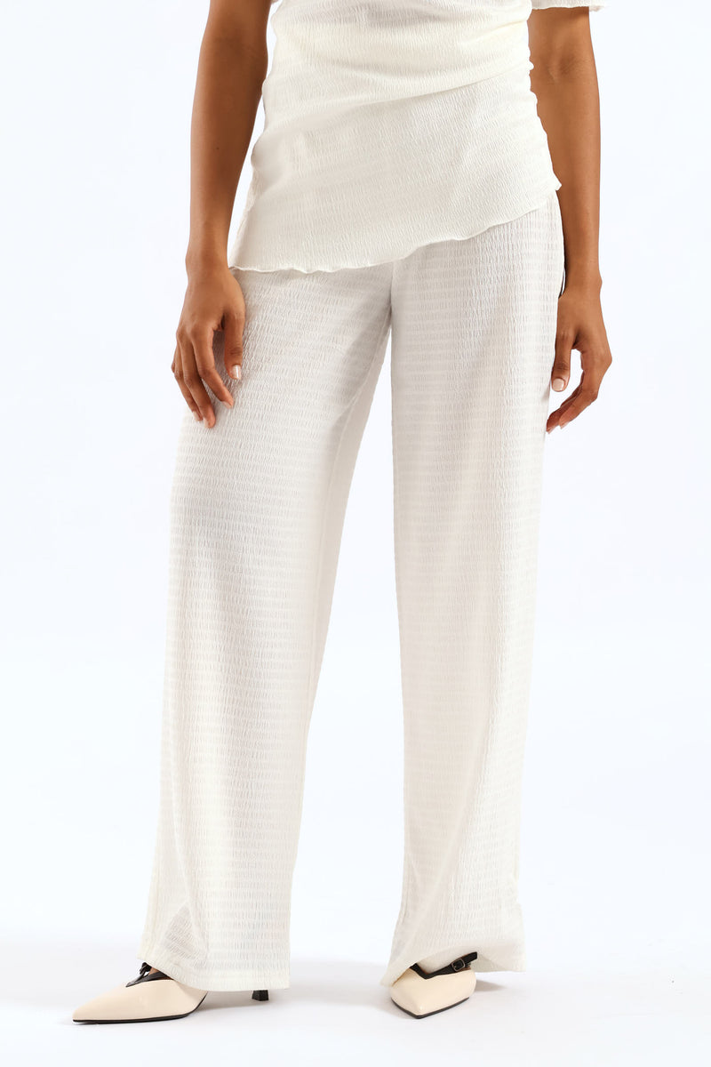 Textured Crinkle Knit Pant - Cream – LEGiT