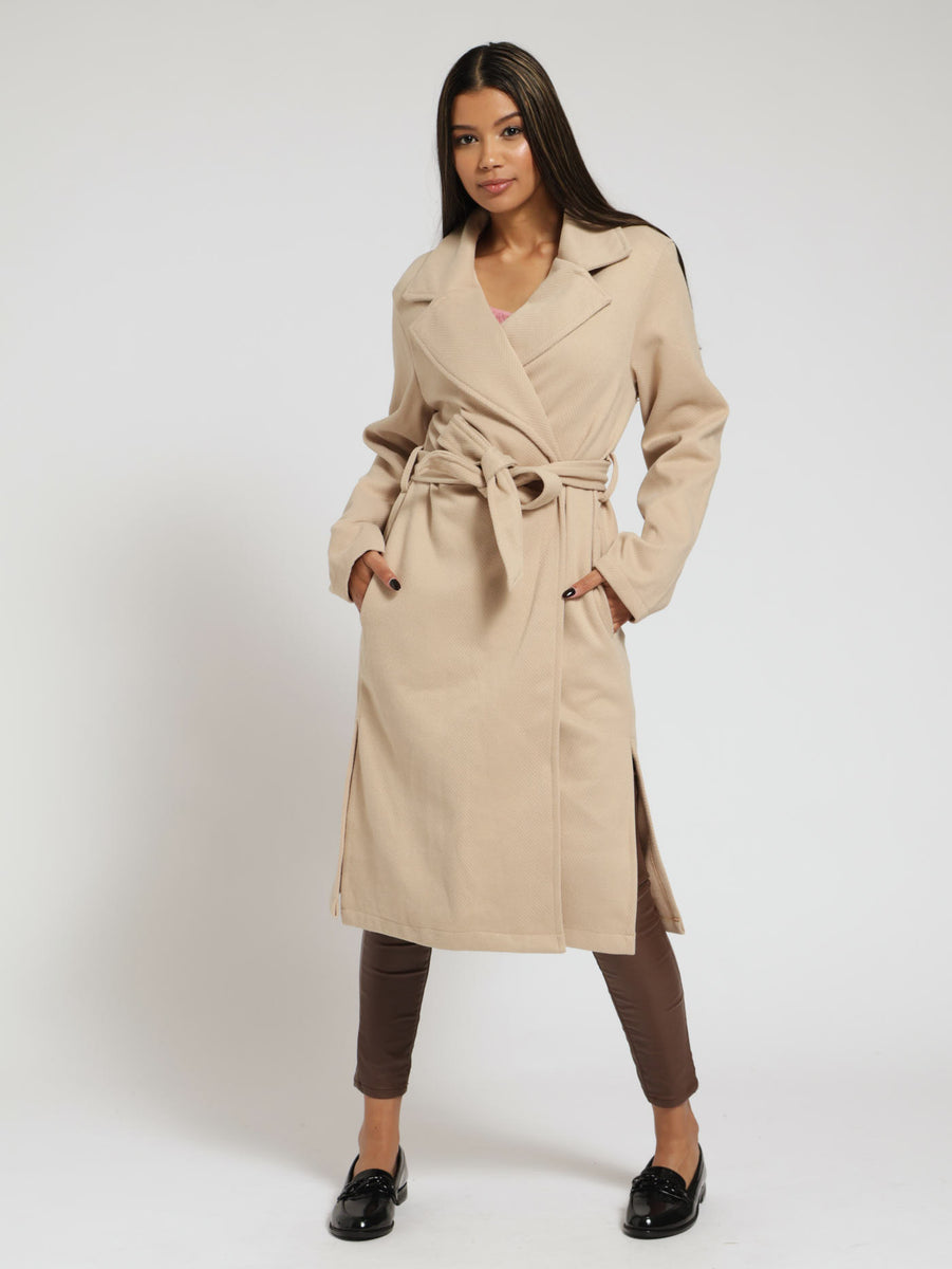 Belted Unlined Melton Coat - Camel – LEGiT