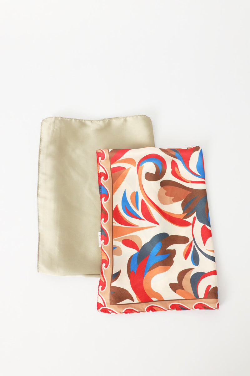 2 Pack Foliage & Floral Satin Scarves - Multi – LEGiT