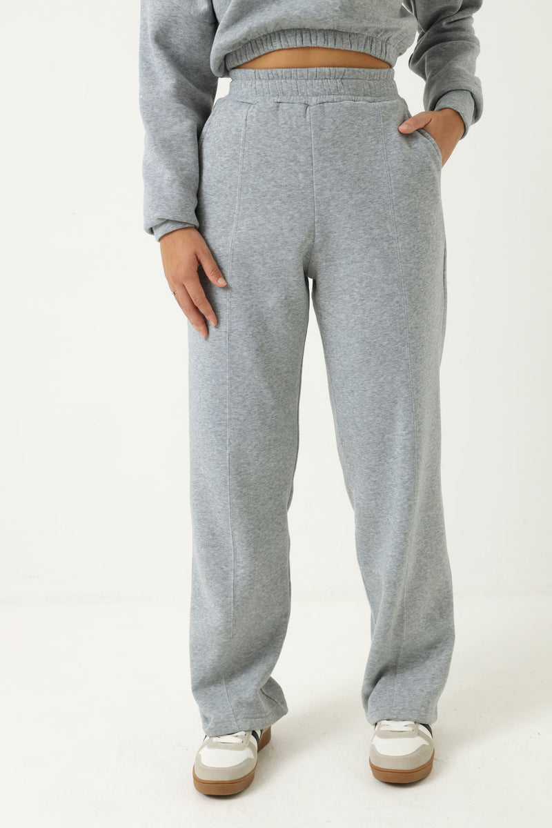 Wide leg Fleece Pant - Grey Melange – LEGiT