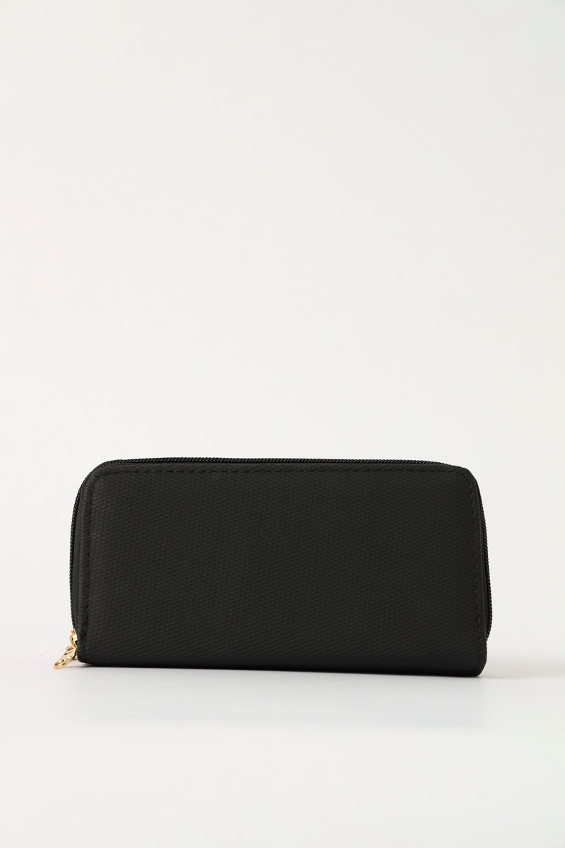 Double Zip Large Wallet With Handle - Black – LEGiT