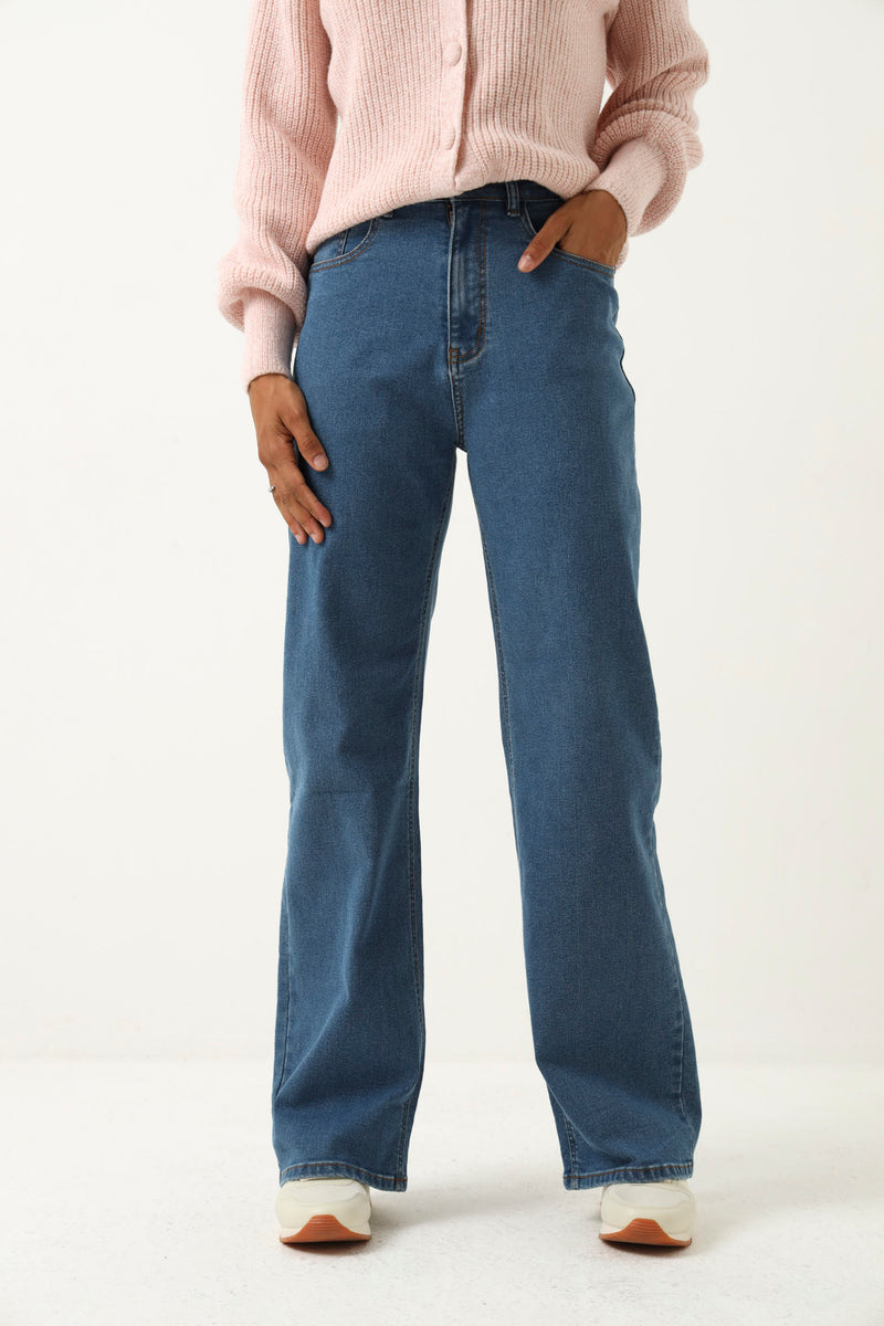 Basic Denim Wide Leg Jean - Stonewash – LEGiT