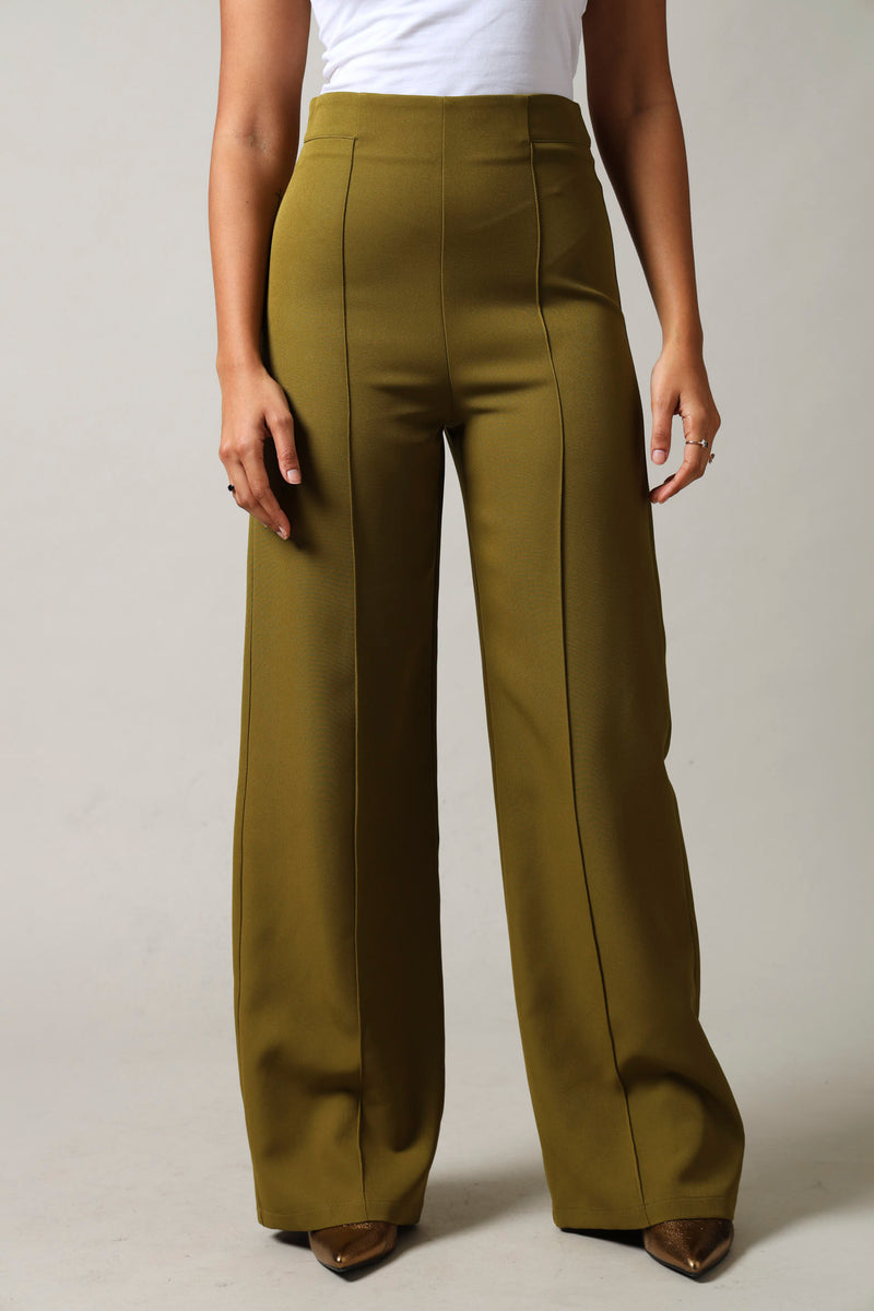 パンツ NEAT HOUSE special order slacks Wide Leg Pintuck Pants - Green – LEGiT