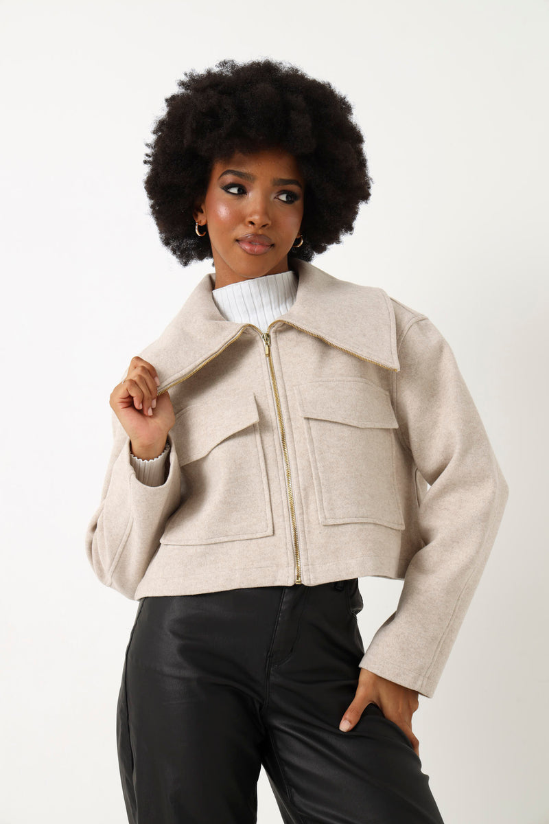 Double Pocket Melton Coat - Beige – LEGiT