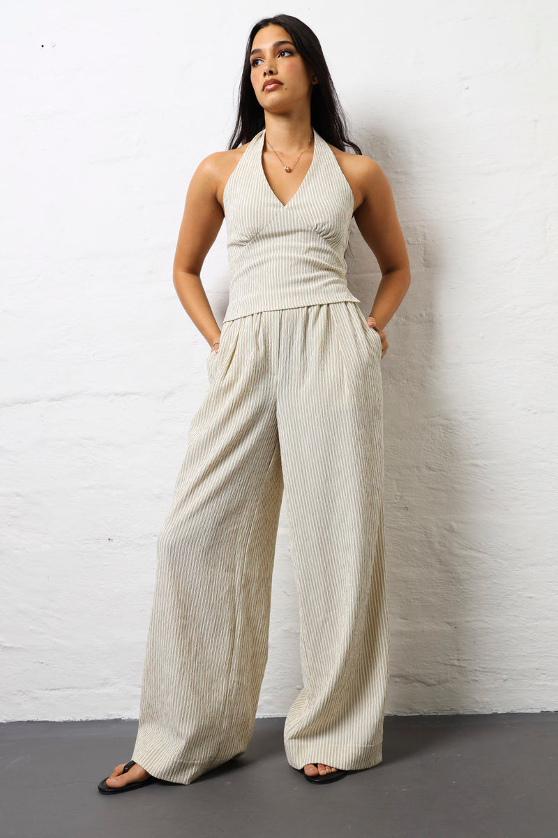Striped Textured Wide Leg Pants - Multi – LEGiT