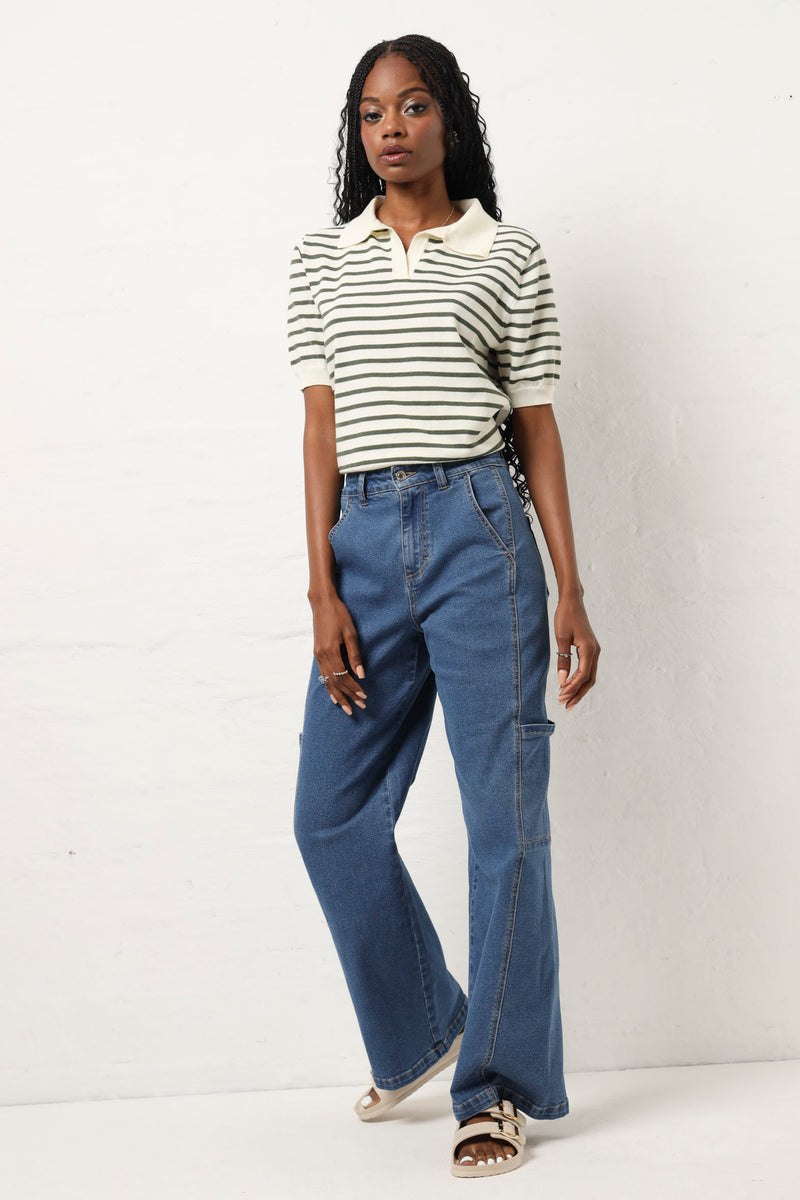 Utility Wide Leg Jean - Stonewash – LEGiT