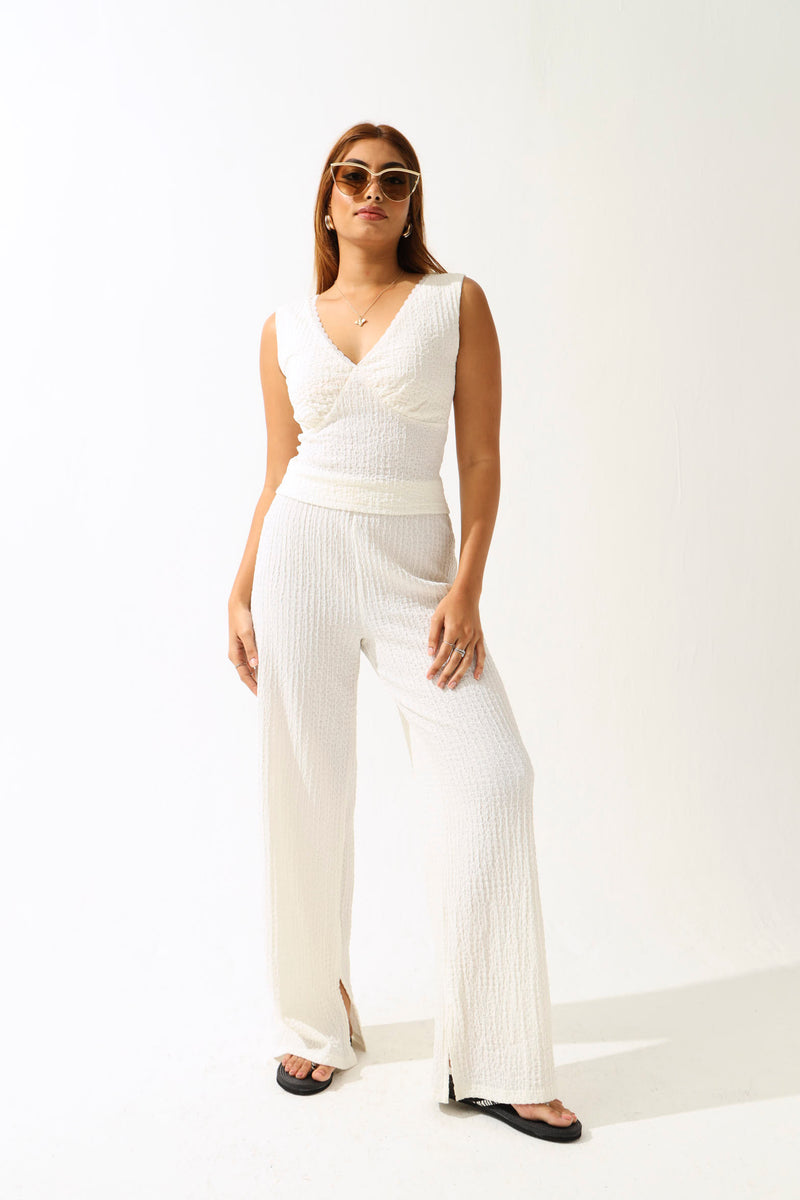 Lace Detail Crinkle Knit Cami - Stone – LEGiT