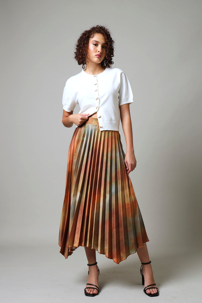 Short Sleeve Button Through Knit Top - White – LEGiT