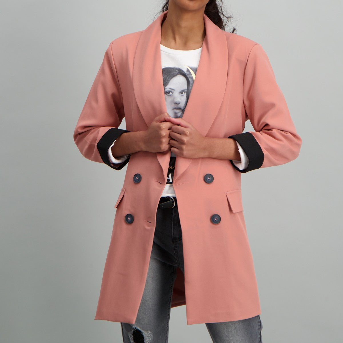 Lace Contrast Blazer main image 0