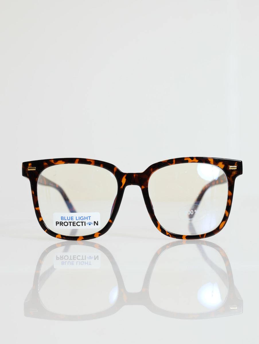 Square Tortoise Blue Block Lenses LEGiT