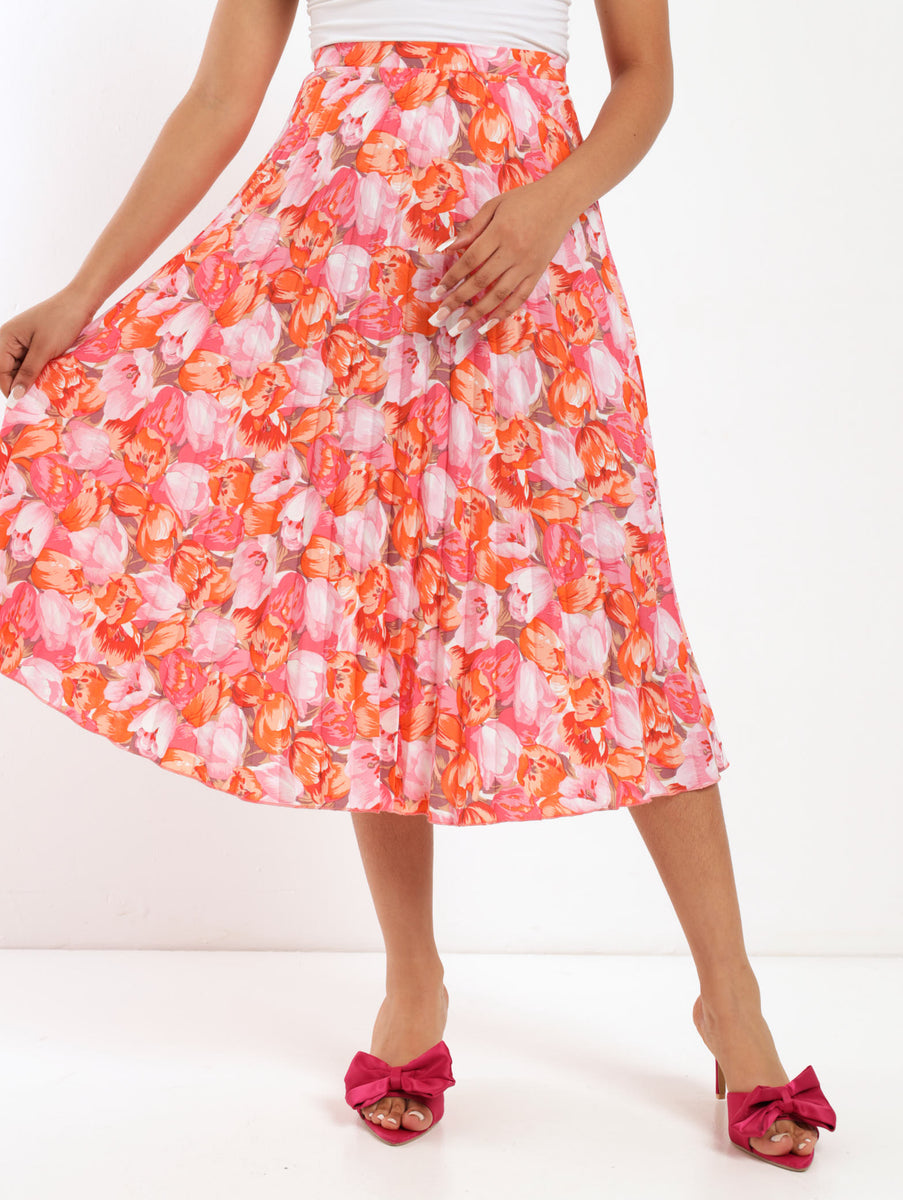 Pleat Midnight Floral Parker Skirt main image 1