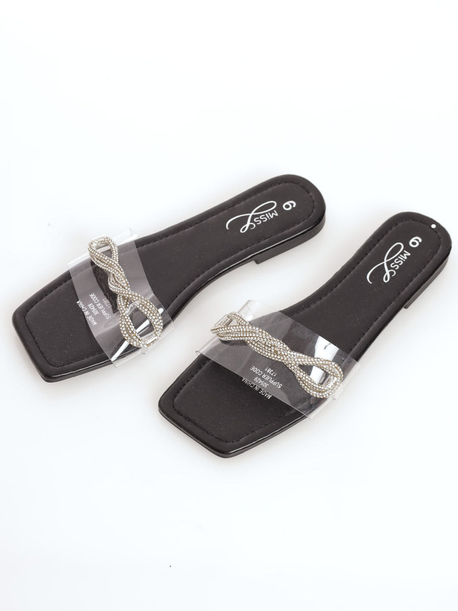 Diamante Buckled Mules Sandals main image 1