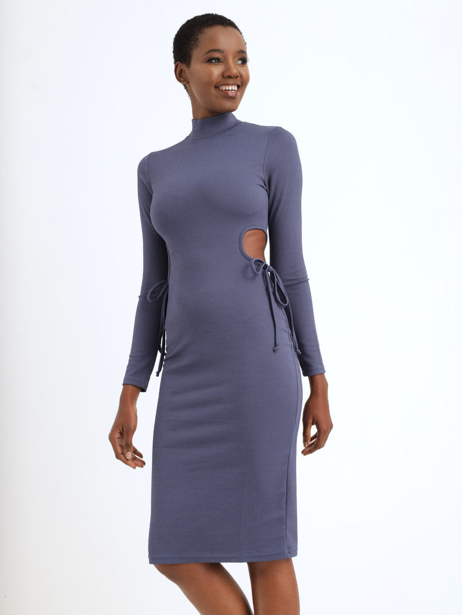 Side Cutout Tie Back Dress