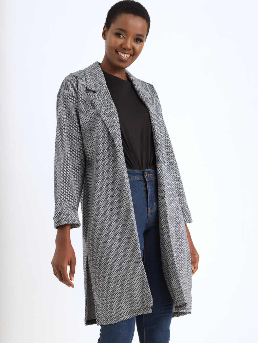 Jacquard Duster Jacket - Black – LEGiT