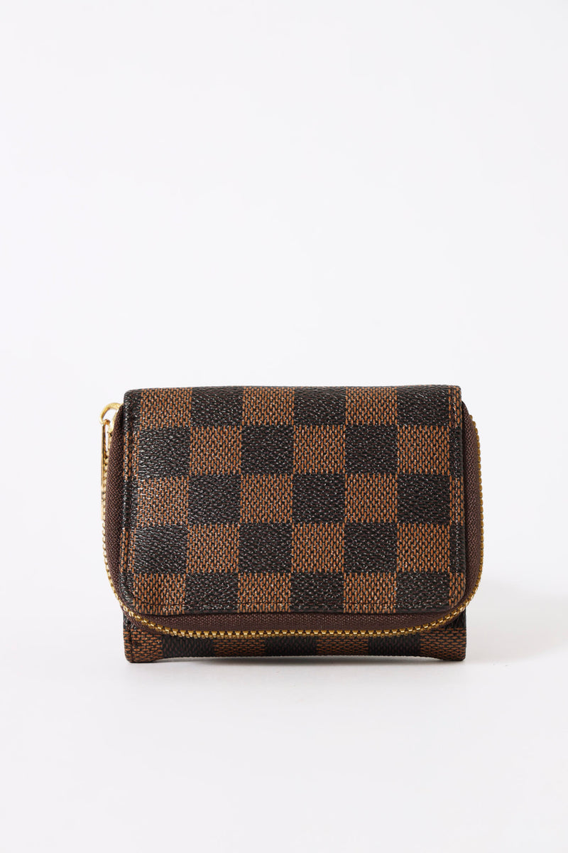Printed Compartment Wallet - Brown – LEGiT