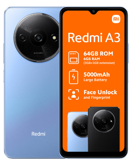 Redmi A3 Dual Sim Blue Cellphone Bundle Cell C