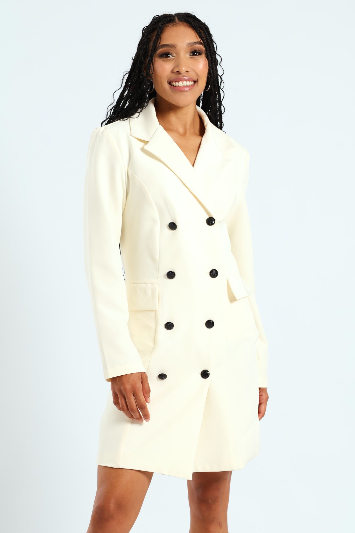 Long Sleeve Blazer Dress - Cream LEGiT Long Sleeve Blazer Dress - Cream LEGiT