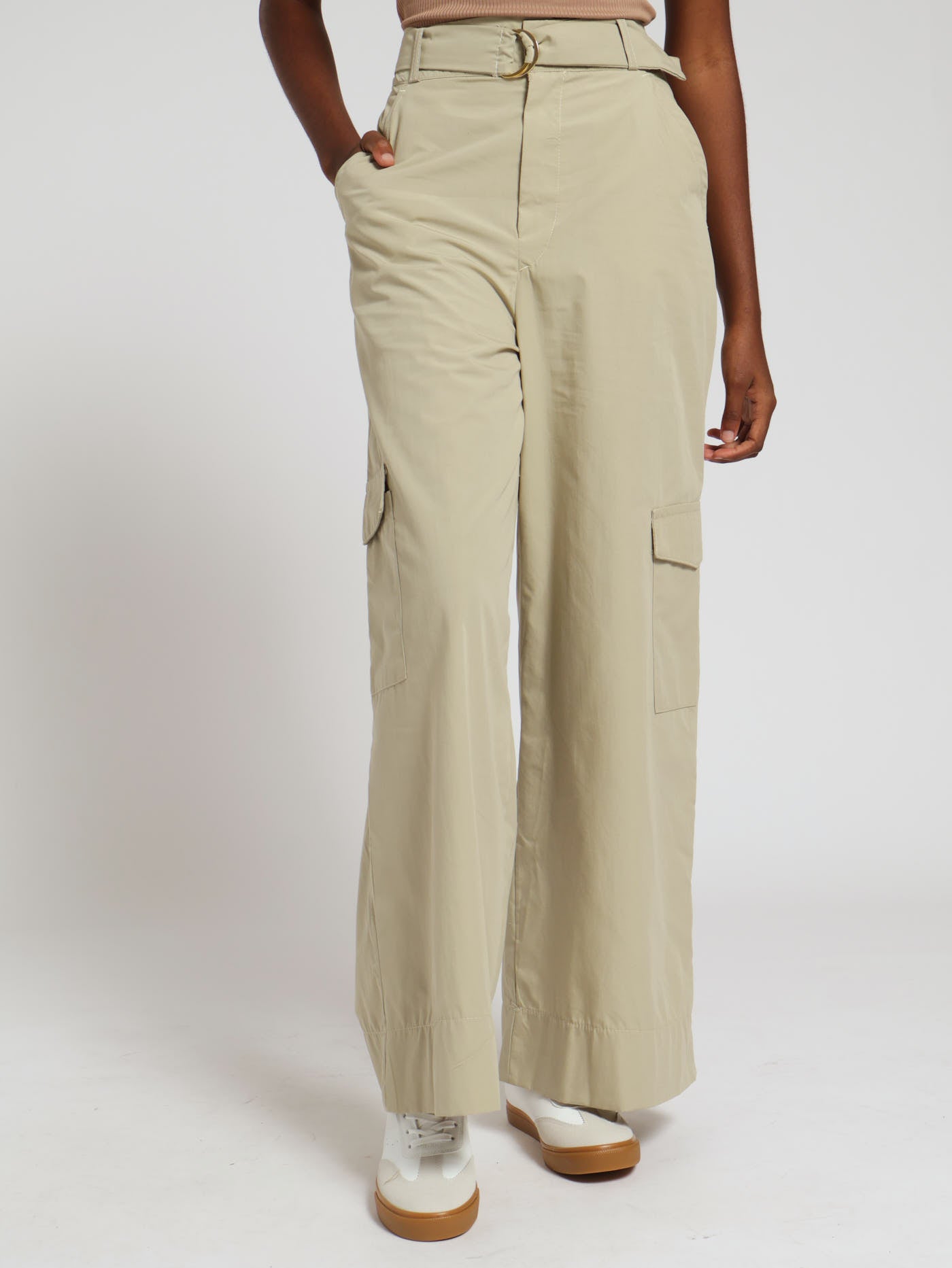 Twill cargo trousers - Dark khaki green - Ladies | H&M IN