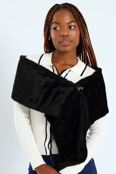 Hooded Scarf Forever 21 Hair Scarf Faux Fur Shawl With Diamante