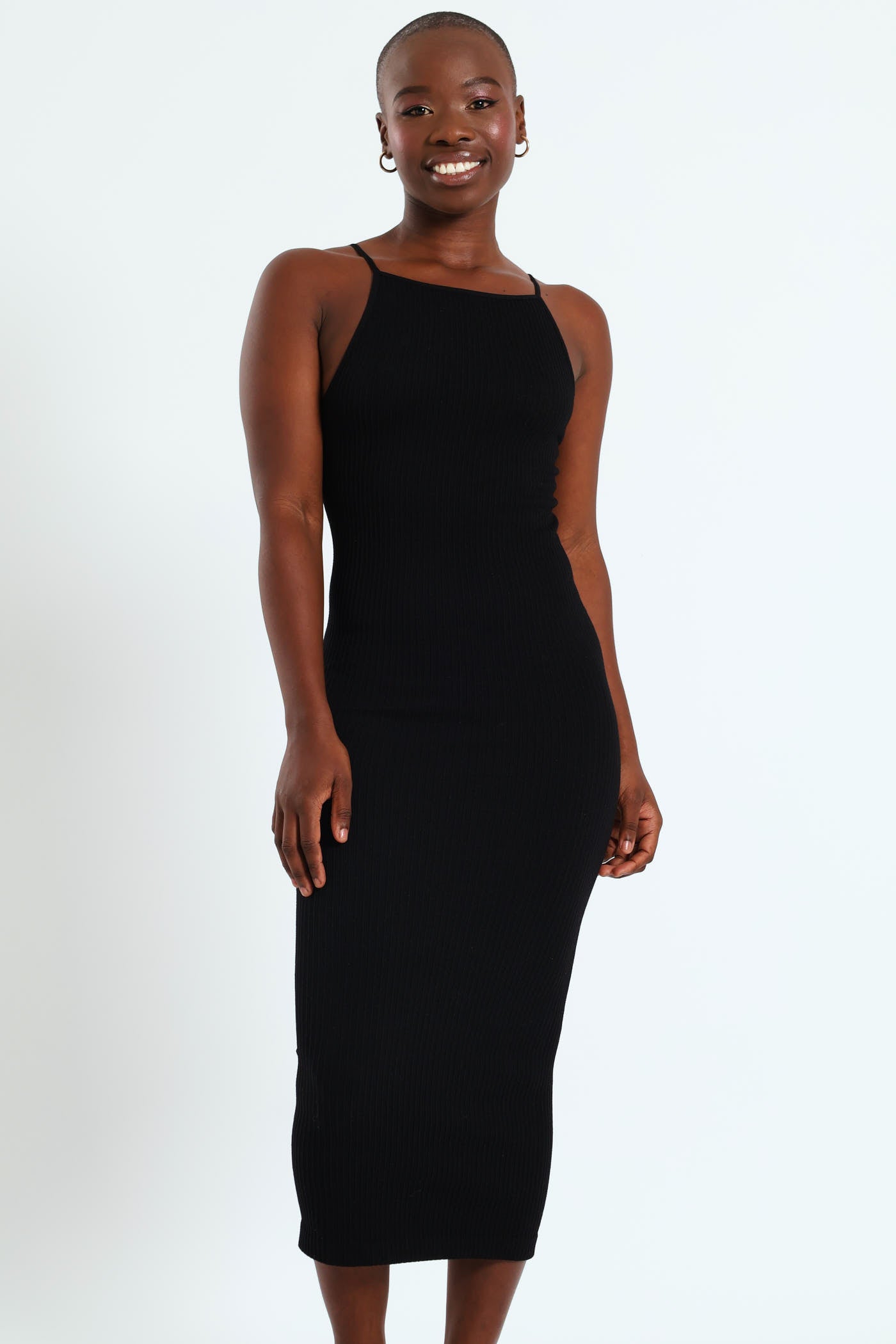 Strappy Low Back Seamless Midaxi Dress - Black LEGiT Strappy Low Back Seamless Midaxi Dress - Black LEGiT