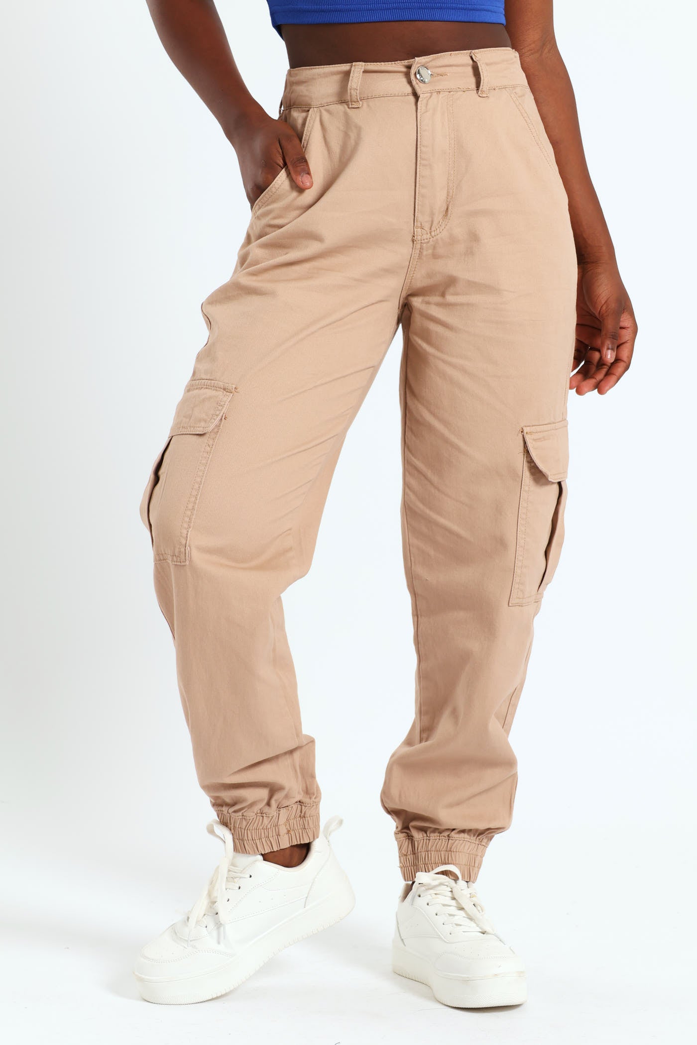 Twill Cargo Jogger Pants Beige – LEGiT - Main Image