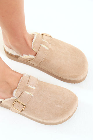 Microfiber Cork Clog - Taupe