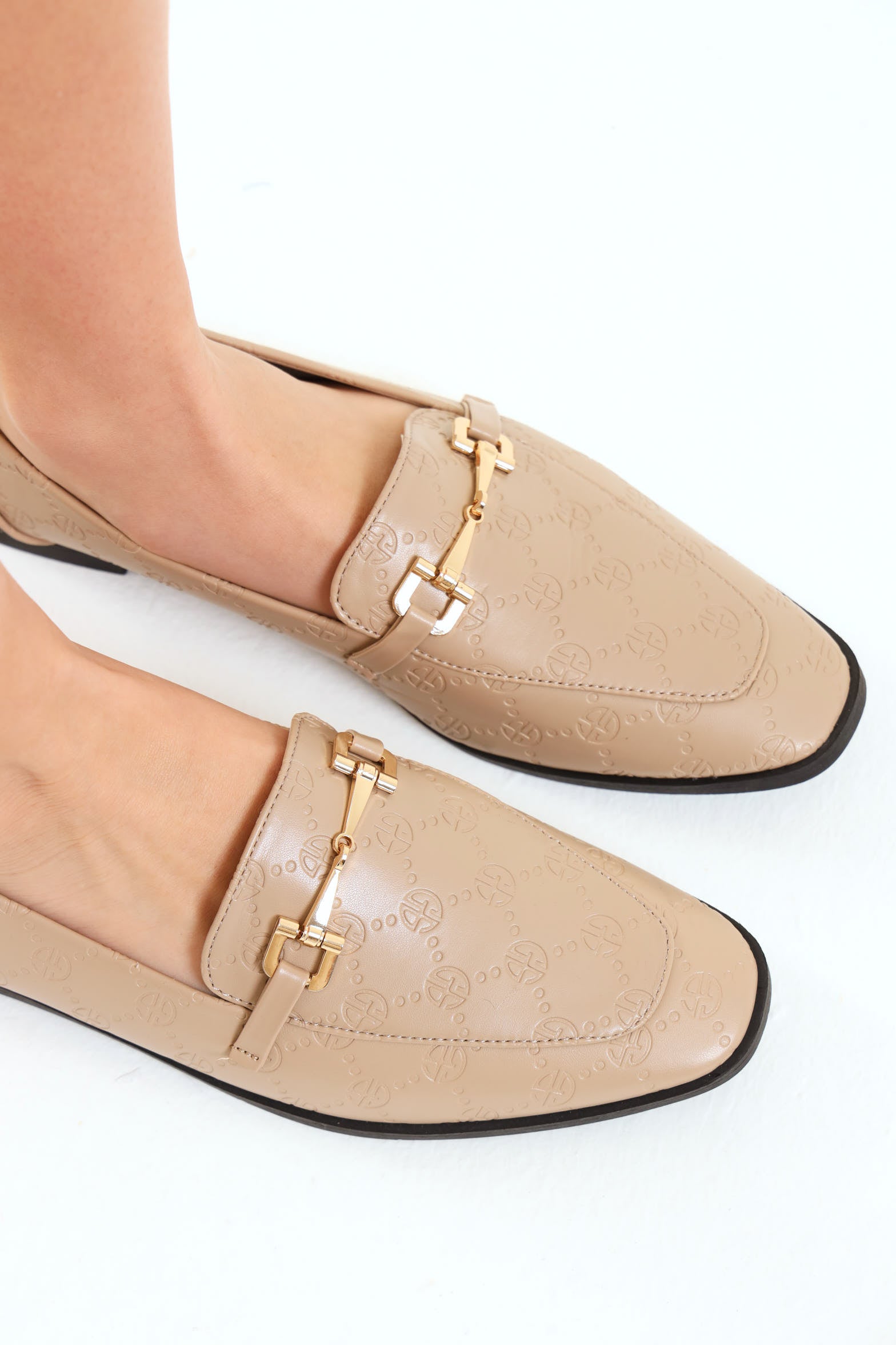 Link Trim Embossed Monogram Classic Loafer Taupe – LEGiT