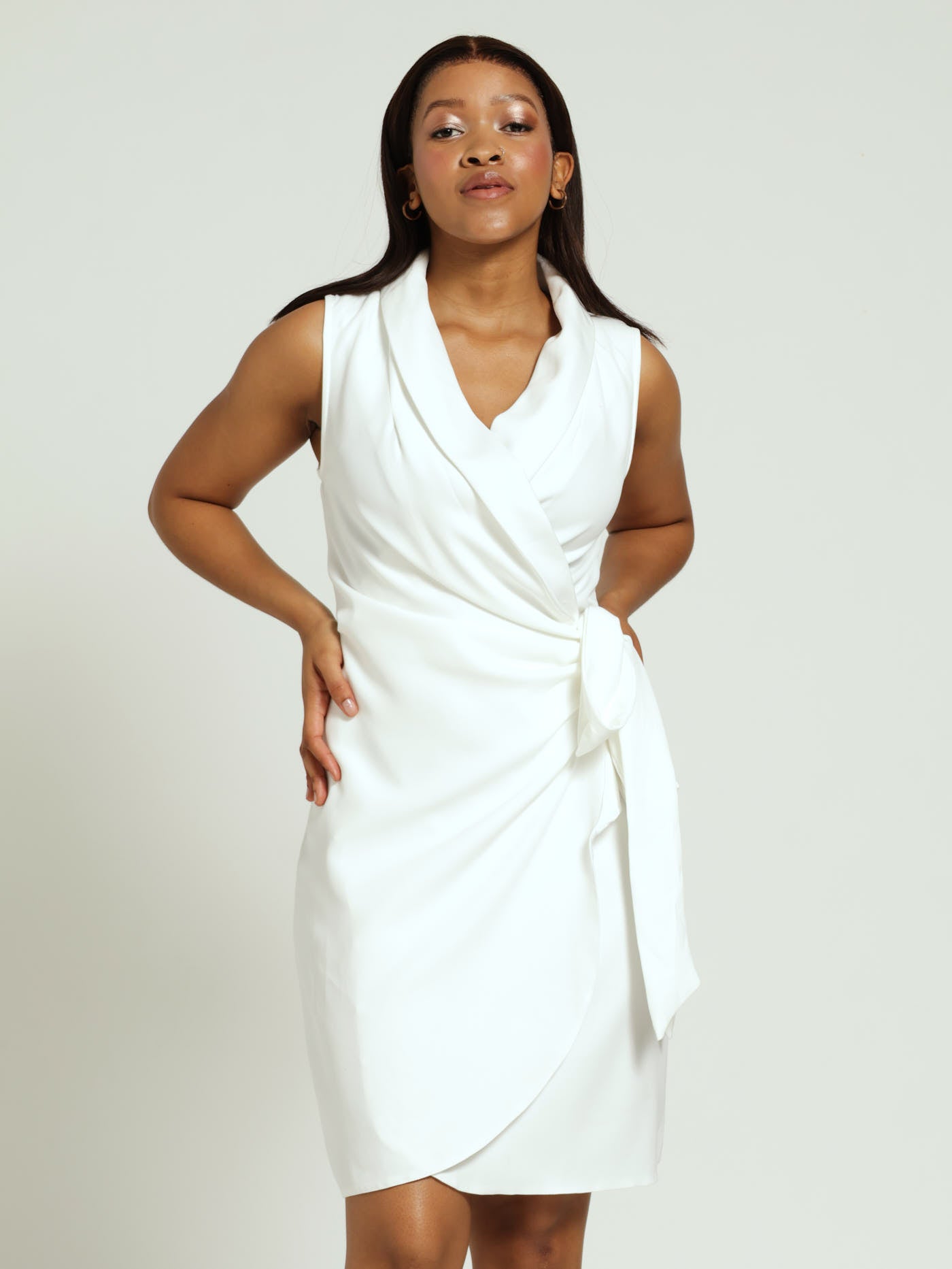 Wrap Blazer Dress White LEGiT