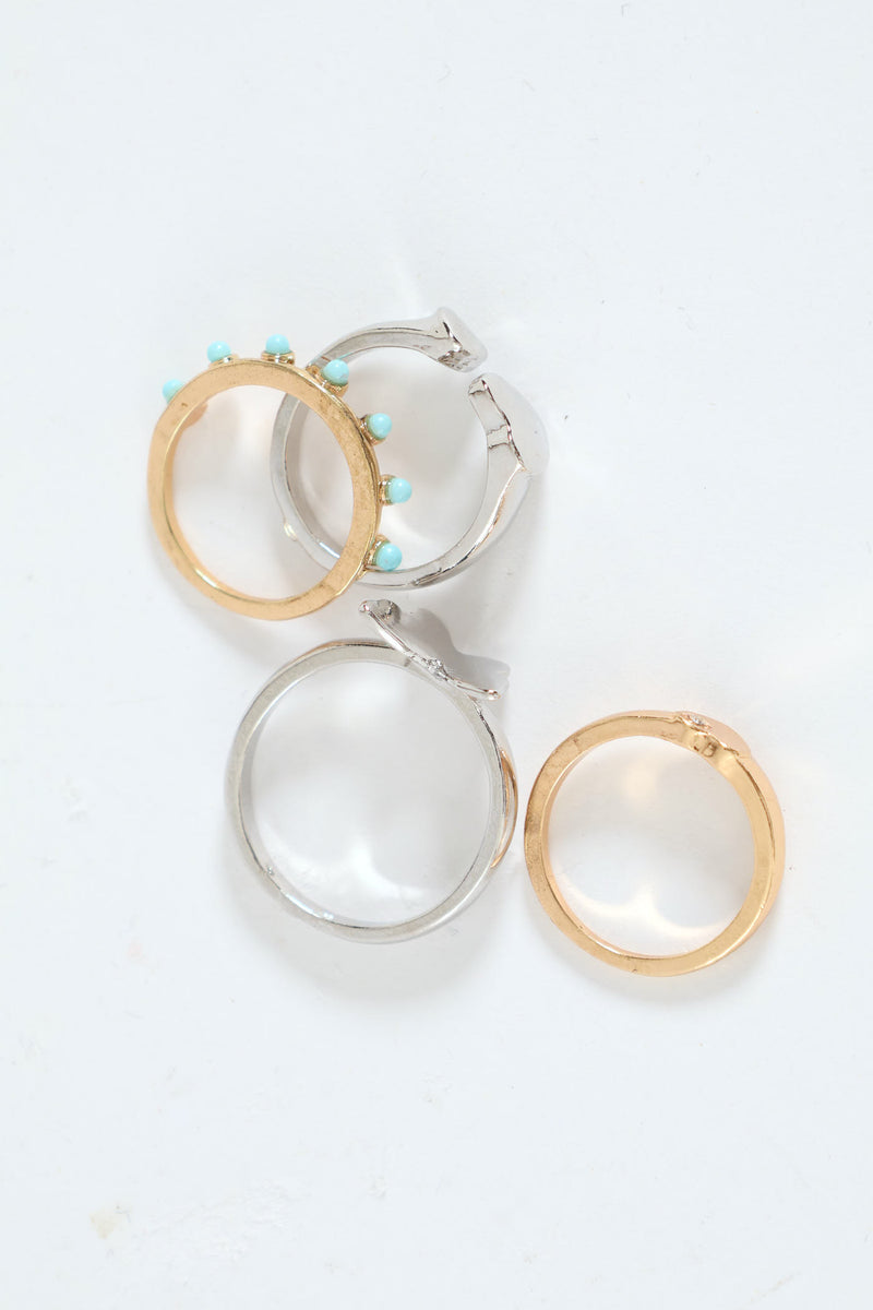 Legit Rings 4 Pack Stone And Butterfly Rings - Silver – LEGiT
