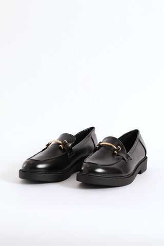 Bar Trim Chunky Loafer - Black