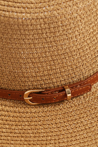 Trim Buckle Boater Hat - Natural